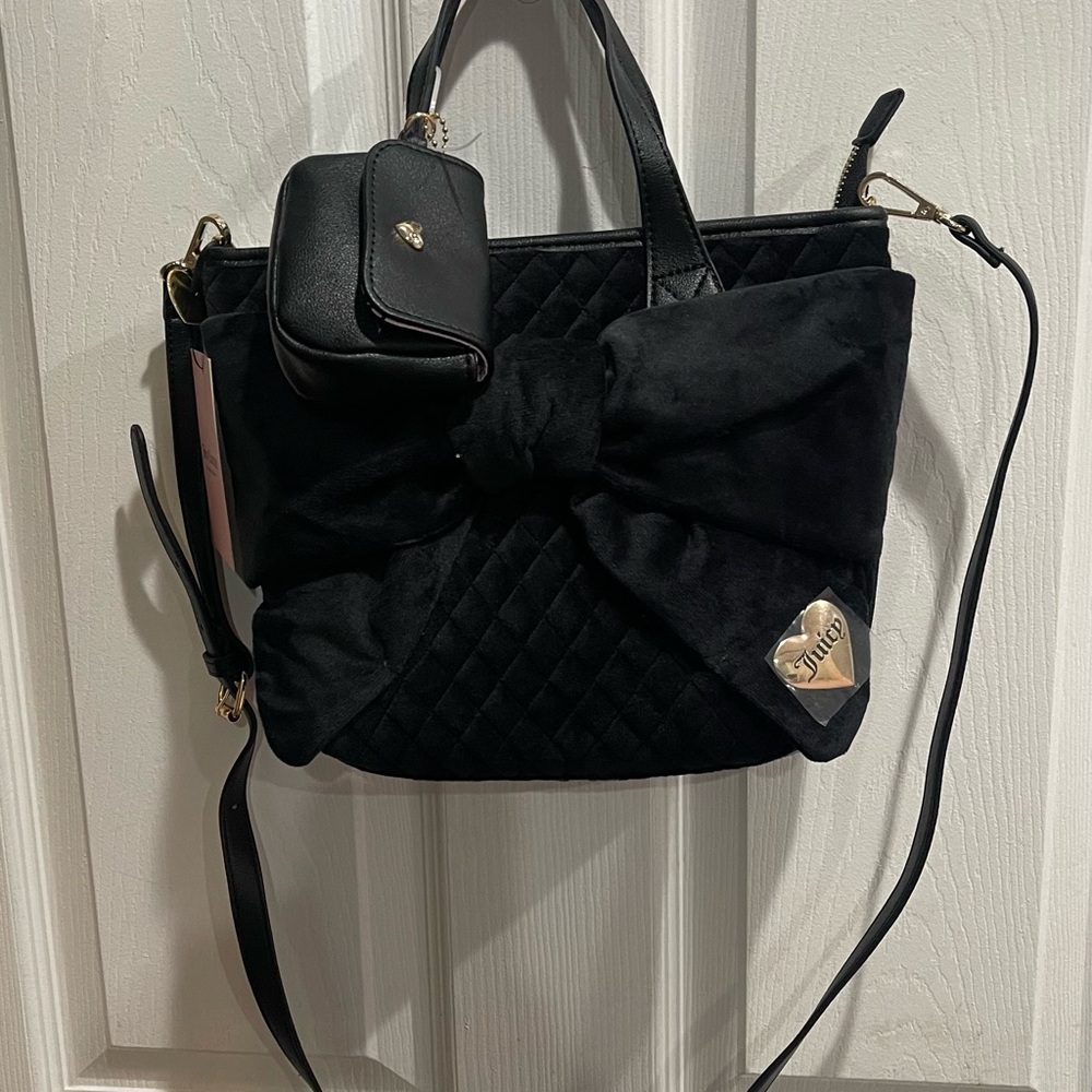 Juicy Couture Black Quilted Bow Bag